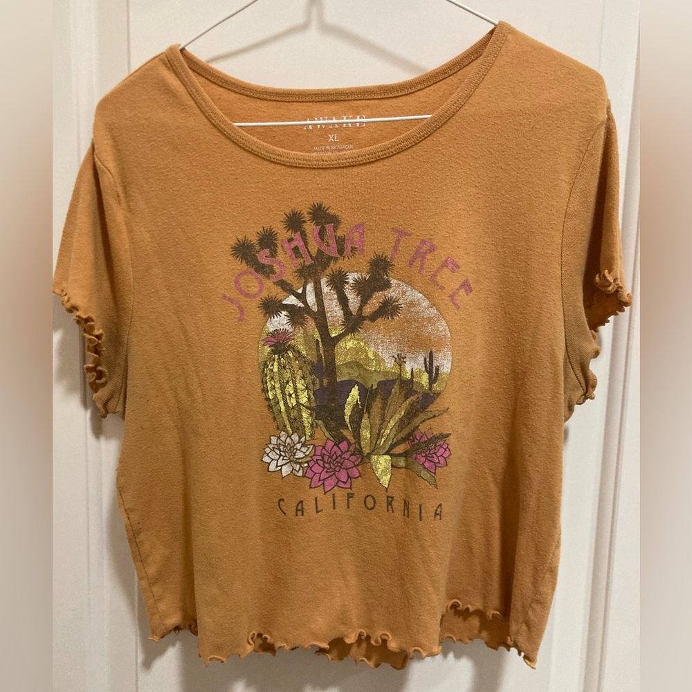 Joshua Tree junior crop top mustard yellow